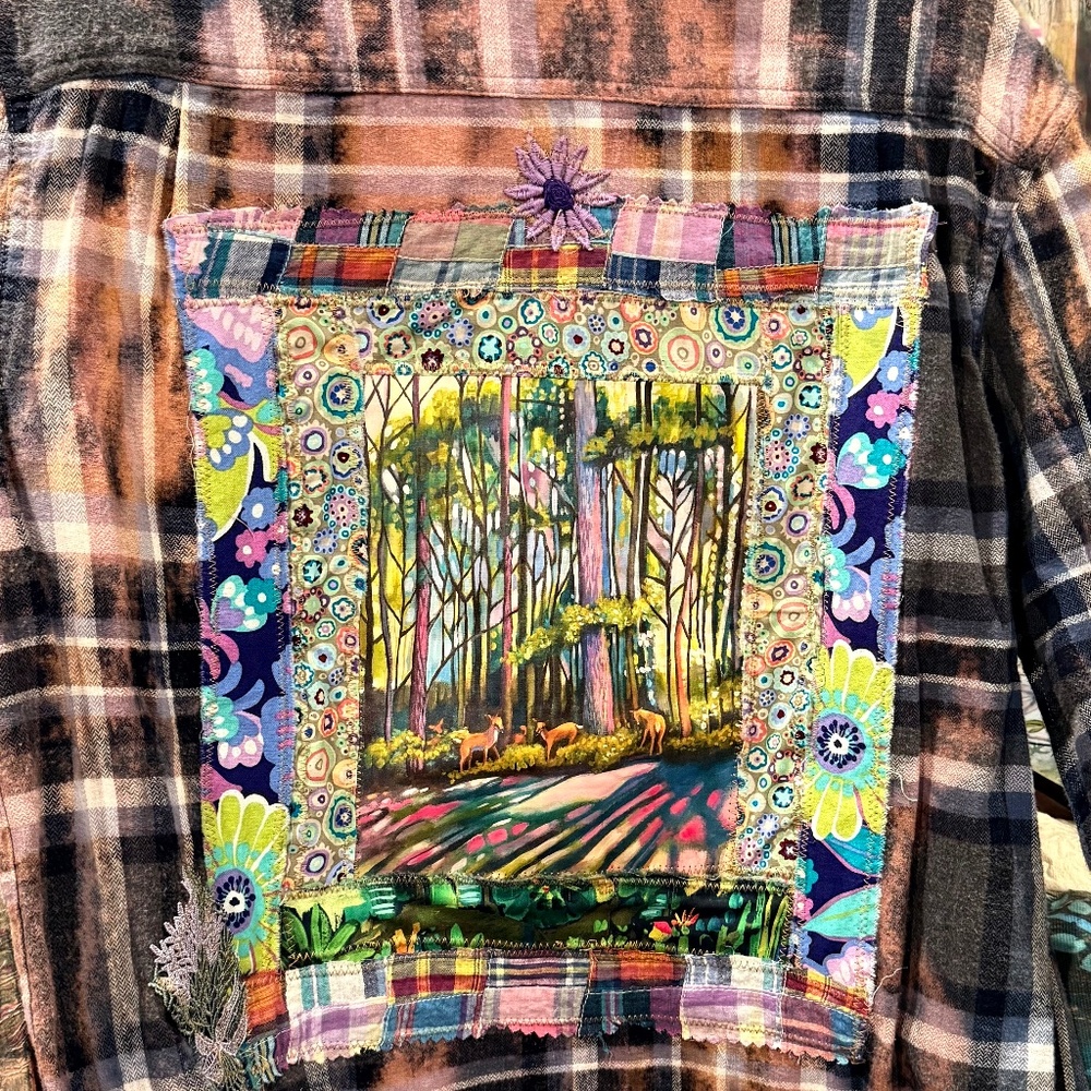 OOAK Art Panel Flannel Shirt grunge flannel